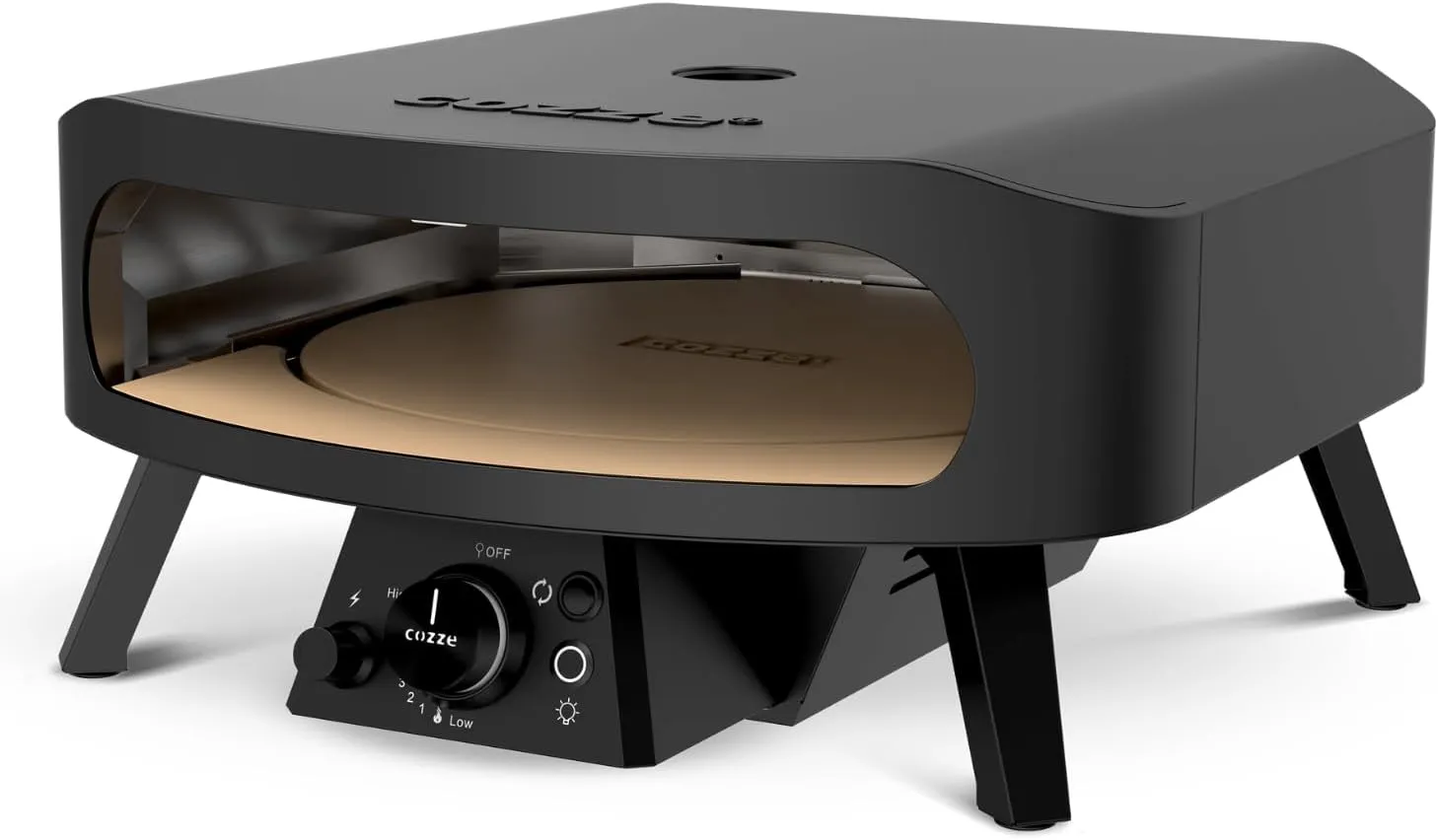 Four à pizza Cozze 17 pouces Rotate Black Edition, vue produit sur fond neutre